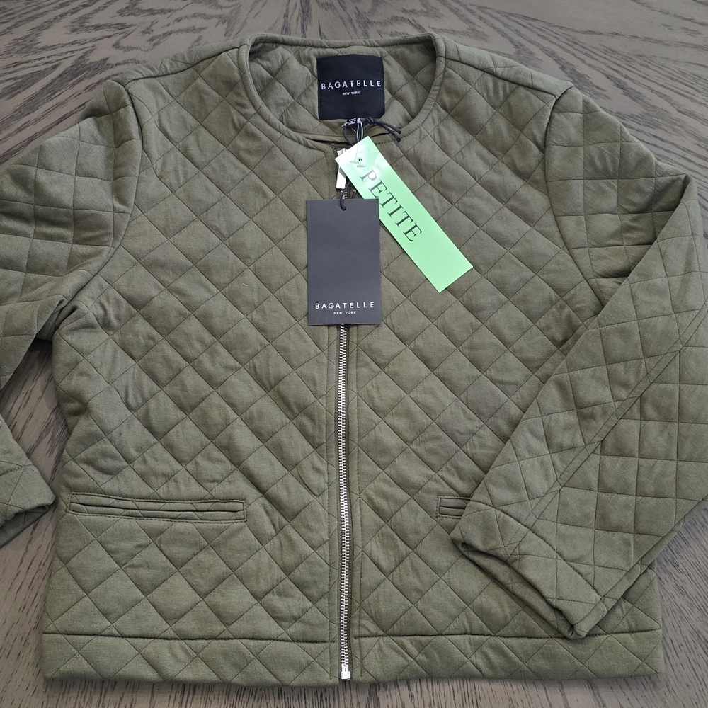 Bagatelle Women's Quilted Jacket in Olive - Picture 3 of 7